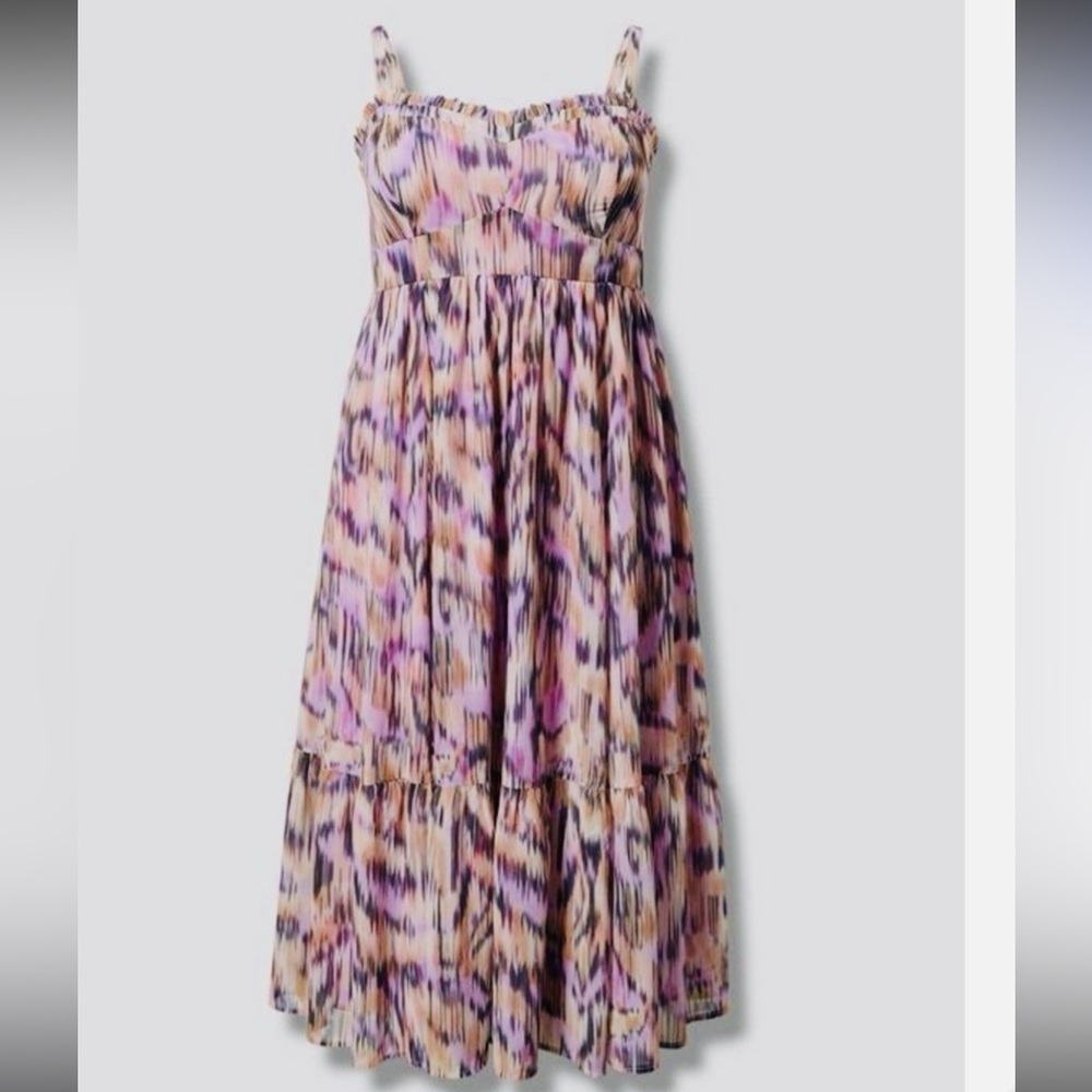 Torrid Purple and Pink Sleeveless Sundress for Wedding Guest